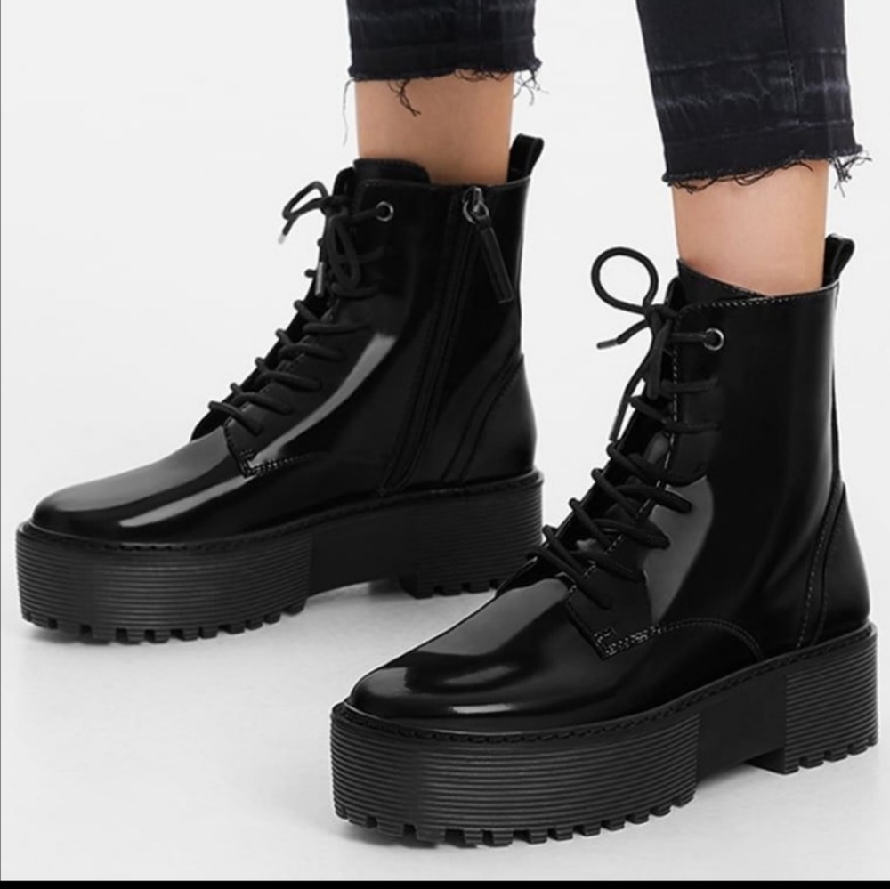 NWT bershka platform combat boots